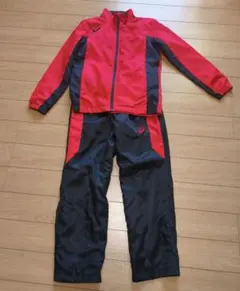 ASICS ジャージ上下セット 140サイズ 赤/黒【ウィンドブレーカー】