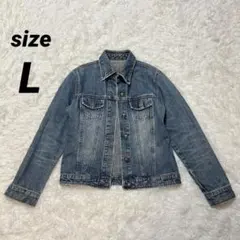 ライトブルー デニムジャケット Gジャン ヴィンテージ Lサイズ