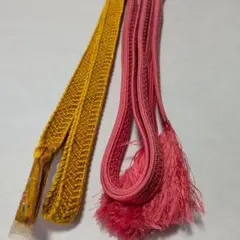 帯締め 未使用黄色、ピンク