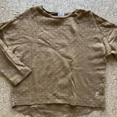 petit bateru kidsブラウン ドット柄 長袖カットソー