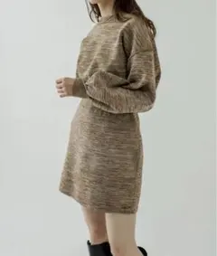 mystic メランジニット SETUP キャメル サイズ２