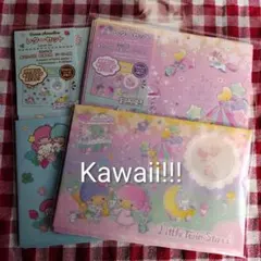 新品　水色　サンリオレターセット　キキララ　マイメロ　便せん　封筒　春休み