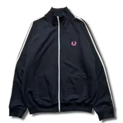 00s FRED PERRY ライン トラック ジャケット L ブラック y2k