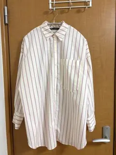 【新品未使用】ZARA ストライプオーバーシャツ