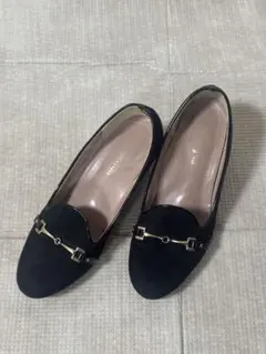 【m.f.editorial】ブラックスエードビット付きパンプス　Mサイズ