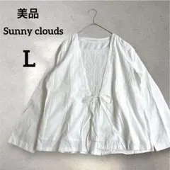 美品✨サニークラウズ 華麗なるレース トップス コットン 長袖 ブラウス 白 Ｌのサムネイル