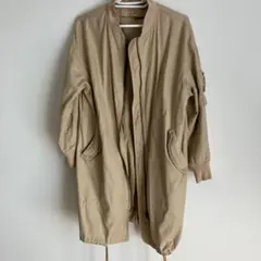 キルティングライナーつきGU ロング ma-1 ブルゾン ベージュ