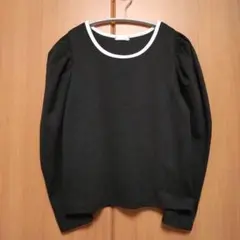 しまむら LUNACION 配色パワショルプルオーバー 黒