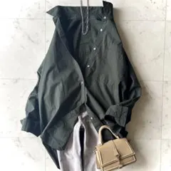 極美品✨ユナイテッドアローズ リネン ドルマン シャツ ブラック 