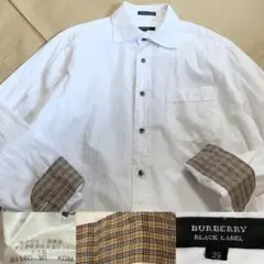 【極美品】バーバリーブラックレーベル 長袖シャツ　ノバチェック　綿　白　XL 2320931234.jpg?1721108521