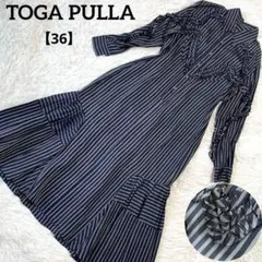 ✨TOGA PULLA✨トーガプルラ✨【36/S】キュプラストライプドレス✨美品