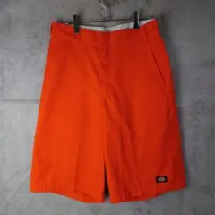 ディッキーズ ルーズフィット ハーフパンツ オレンジ M 30