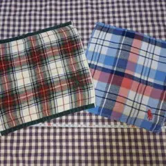 Ralph Lauren チェック柄 タオルハンカチ 2枚セットused