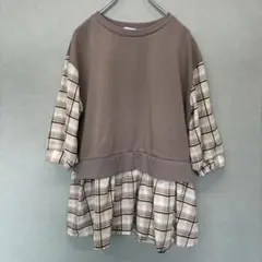 GLACIER グラシア 長袖トップス M ブラウン系 チェック柄