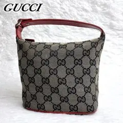 極希少✨GUCCI アクセサリーポーチ バニティ GG ベージュ×レッド