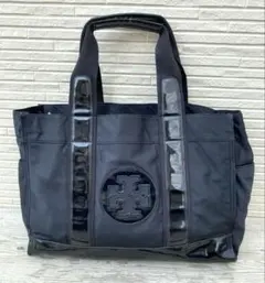 Tory Burch エラ エナメル ナイロン トートバッグ