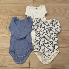 プチバトー　ベビー長袖肌着 3点セット コットン