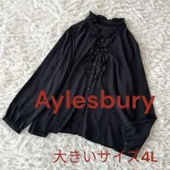 ♦︎美品アリスバーリー　大きいサイズ4L フリルブラウス　シャツ　ブラック