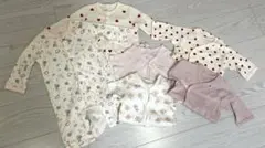 長袖 半袖ロンパース・カバーオールセット 60.70cm