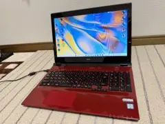 タッチパネル☆爆速SSD512☆i7☆貴重赤PC♪ブルーレイ&カメラ！Win11