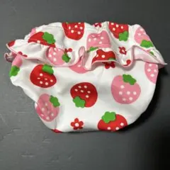 新品未使用⭐️いちご柄 水着 スイムパンツ 女の子 90cm フリル付き