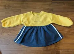 90cm イエロー ネイビー トップス 裏起毛　子供服