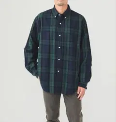BEAMS★ビームス★ツイルボタンダウンシャツ★ブラックウォッチ★チェック★L