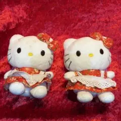 ハローキティ ぬいぐるみ 花柄ドレス 2体セット