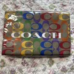 COACHシグネチャーレインボーマルチカラータオル