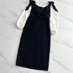 Herlipto Faubourg Shoulder Ribbon Dress