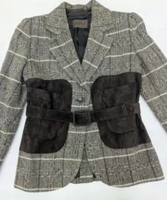 LOEWE ロエベ ツイードチェック柄テーラードジャケット極美品
