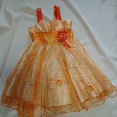 ドレス ワンピース 140 オレンジ イエロー キッズ 発表会