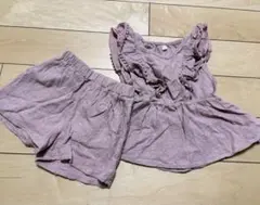 フリル付きトップスとショートパンツセット 90サイズ