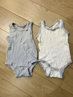 リブ編みタンクトップロンパース2点セット