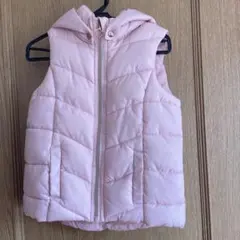 ピンク フード付き ダウンベスト