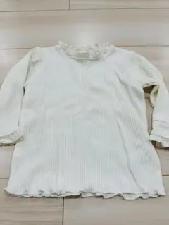 ホワイトリブ長袖Tシャツ80cm