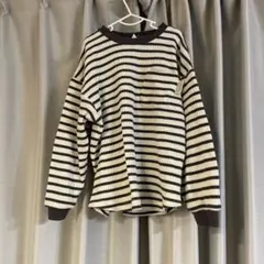 ボーダー　ワッフル　ロンT