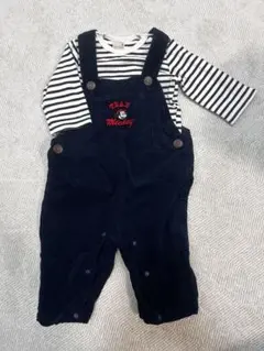 petitmain プティマイン ミッキー ディズニー　サロペットセット　80