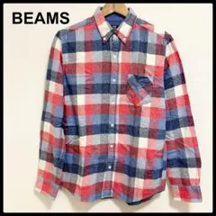 美品✨ビームス チェック柄長袖ボタンダウンシャツ フランネル メンズ トップス