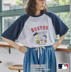 別注　 ピーナッツ　スヌーピー　半袖　Tシャツ　ボストン　MLBのサムネイル