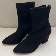 ショートブーツスウェードヒール 8.5cm 23.5cm レディース