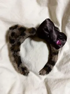 USJキティちゃんヒョウ柄カチューシャ（リボン付き）