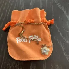 フォリフォリ　ロゴプレート花柄ネックレス