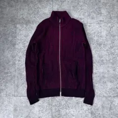 【セオリー】（XS）ドライバーズニット ダブルジップ ウール ワインレッド