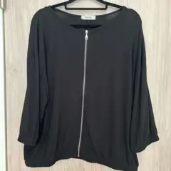 しまむら　hareiro ジッパータイプがお洒落な七分袖カーディガン　L