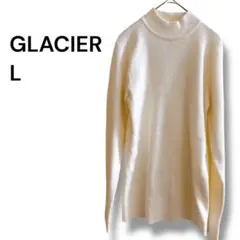 a1035 長袖　L　モックネック　ホワイト系　グラシア　GLACIER