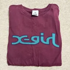 x-girl バーガンディ ロゴ長袖Tシャツのサムネイル