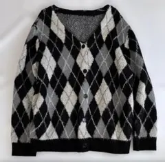 INGNI イング アーガイル柄 ニット カーディガン オーバーサイズ