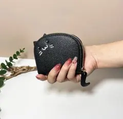 黒　ブラック　ねこ　カード　お札入れ　ウォレット