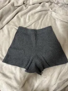 MOUSSY リブニットショートパンツ グレー